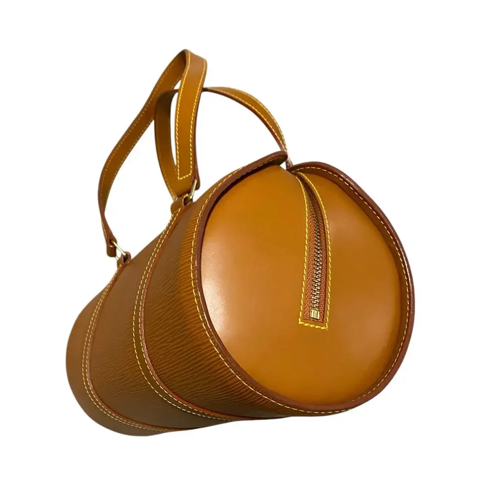 Louis Vuitton Epi Leather Soufflot Bag Cipango Golden Brown Barrel Bag Vintage